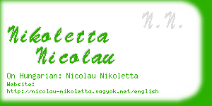 nikoletta nicolau business card